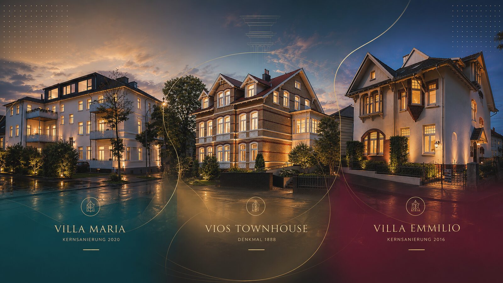 Villen-Ensemble: Villa Maria, Vios Townhouse und Villa Emmilio