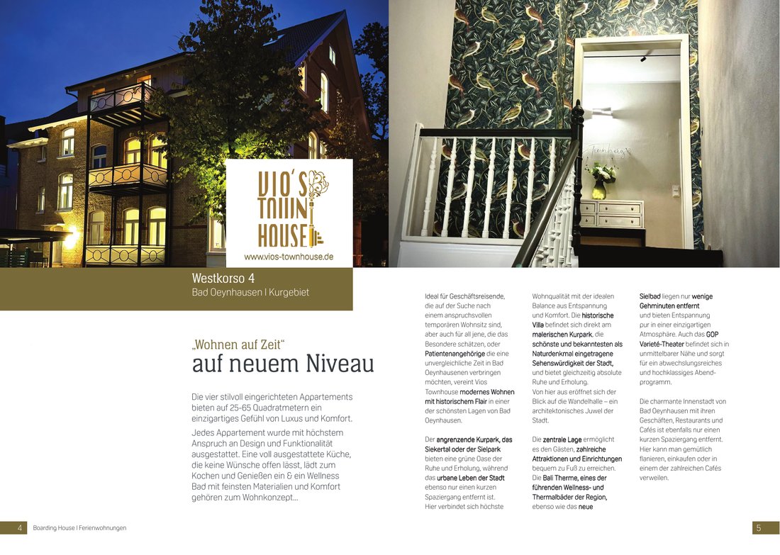 Innenseite des Boardinghouse-Hausflyers – Wohnen auf Zeit