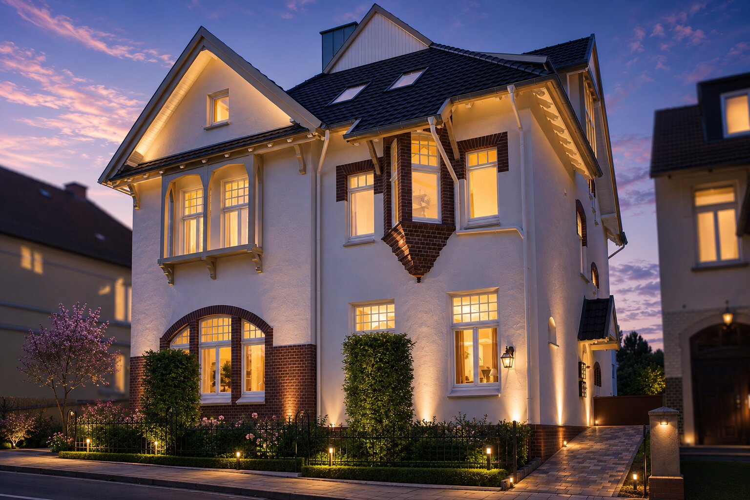 Villa Emmilio in der Abenddämmerung – Boarding House in Bad Oeynhausen